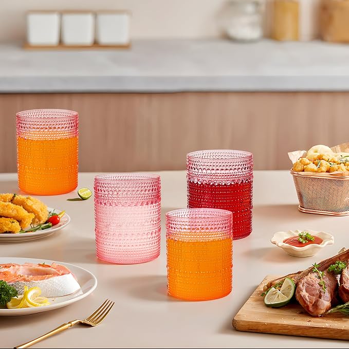 YOUBET 24PCS Pink Plastic Drinking Glasses - Image 7