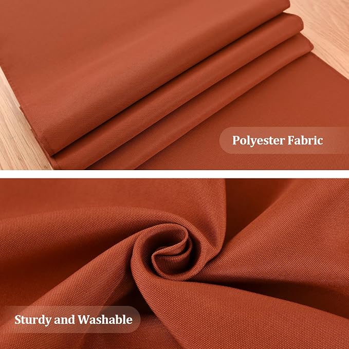 Wolkemer Farmhouse Rust Table Runner Dining Table Runners 72 Inches Long | - Image 4