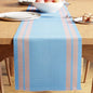 Encasa XO Table Runner, Yarn Dyed Ribbed Cotton 13"x72" | Ladder Blue, 12-Ply by EncasaXO