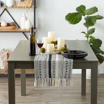 DII Farmhouse Braided Stripe Table Runner Collection - Image 5