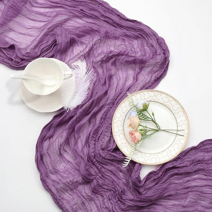 6 Pack Purple Cheesecloth Table Runner 35 x 120 Inch | Boho Gauze Cheese Cloth - Image 6