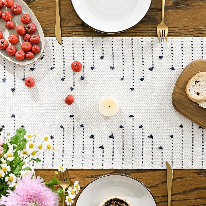 Artoid Mode Dark Blue Boho Table Runner - Image 7