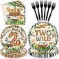 96Pcs Two Wild Birthday Party Supplies by Greencian