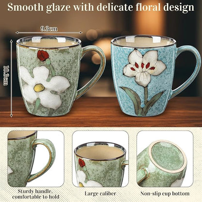 Maxdot 12oz Ceramic Coffee Mugs, Glazing Process Coffee Cup - Image 2