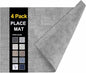 homing Faux Leather Heat Resistant Placemats 4 Packs, Waterproof Wipeable Dining PU Place Mats for Indoor & Outdoor, Easy to Clean, Light Grey