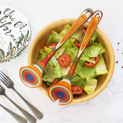 Totally Bamboo Baltique Marrakesh Collection Wooden Salad Serving Utensils Set - Image 2