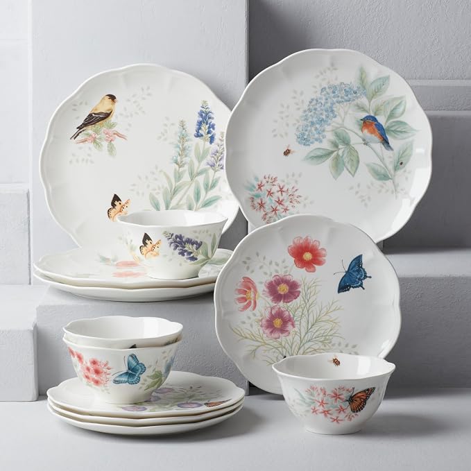 Lenox Dinnerware Set, Butterfly Meadow Flutter 12-Piece Set, Service - Image 5