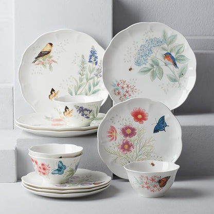 Lenox Dinnerware Set, Butterfly Meadow Flutter 12-Piece Set, Service - Image 5