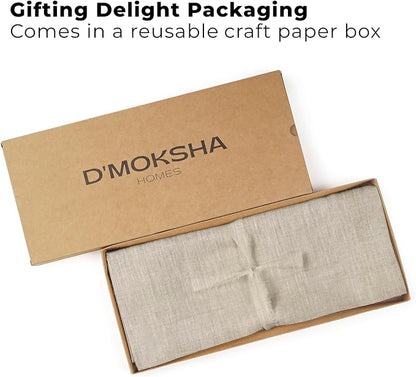 Classic Linen™ by D'Moksha Natural Table Runner 108 Inches Long, 100% Pure Linen - Image 4