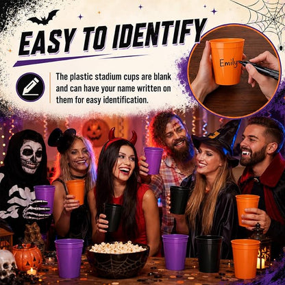 Yungyan 100 Pack 16 oz Stadium Cups Reusable Plastic Cups Blank Drink Stadium - Image 4