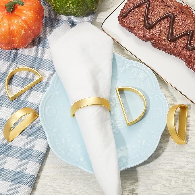 100 Pcs Stainless Steel Napkin Rings Metal Napkin Ring Holders Fall - Image 3
