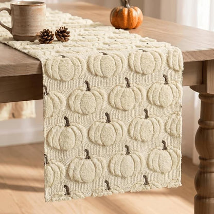 Artoid Mode Beige Soft Faux Fur Fall Table Runner 13x48 Inch | Seasonal Kitchen by ArtoidMode