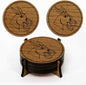 LazerEdge Central Missouri Mules Wooden Coaster Set - Cherry Wood - Officially Licensed Product - 4-Pack