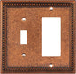 Henne Bery Raised Pearls Decorative Wall Plate Switch Plate Outlet Cover (Toggle/Decorator, Sponged Copper)
