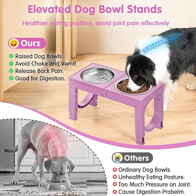 XIAZ Elevated Dog Bowls Large Breed Raised Dogs Bowl Stand Large/Medium Sized - Image 3
