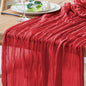 Cheesecloth Table Runner 10FT Red Boho Gauze Rustic Sheer Runners | Cheese by Xiomot