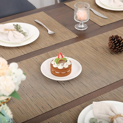 Myir JUN Light Brown Table Runner Home Decor Dining Table Runners | Vinyl Table - Image 3