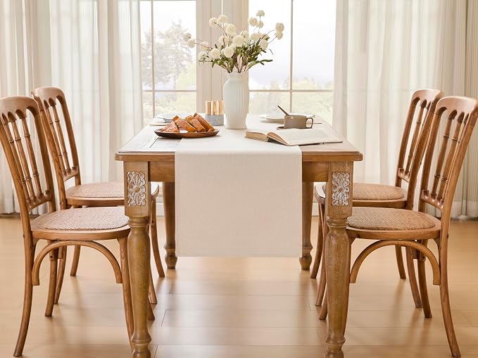 YATOJUZI Cream Table Runner Seasonal Kitchen Dining Coffee Table Decorations - Image 4