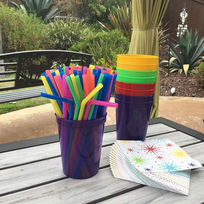 Rolling Sands 16 oz. Reusable Plastic Stadium Cups, 8 Pack, Made in USA - Image 9