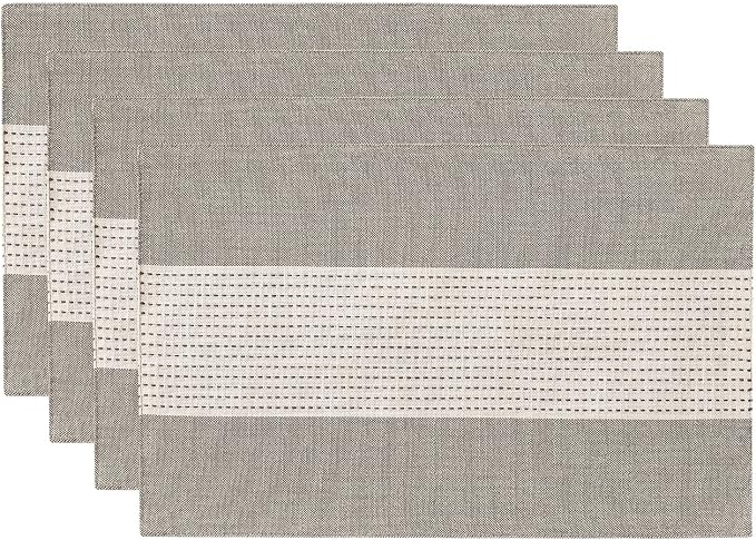 Wracra Linen Placemats Set of 4, Macrame Place Mats by Wracra
