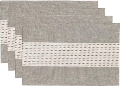 Wracra Linen Placemats Set of 4, Macrame Place Mats by Wracra