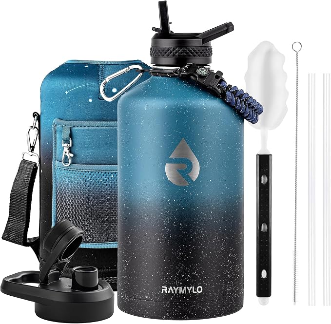 RAYMYLO One Gallon Water Bottle Insulated 128 oz, Stainless Steel | Triple by RAYMYLO