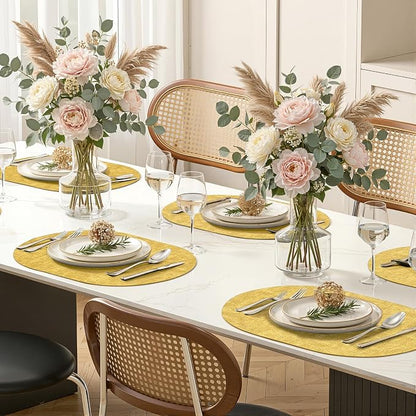 Placemats Set of 6, 11.8 x 17 Inch, Waterproof Wipeable Reversible PU Placemat - Image 9