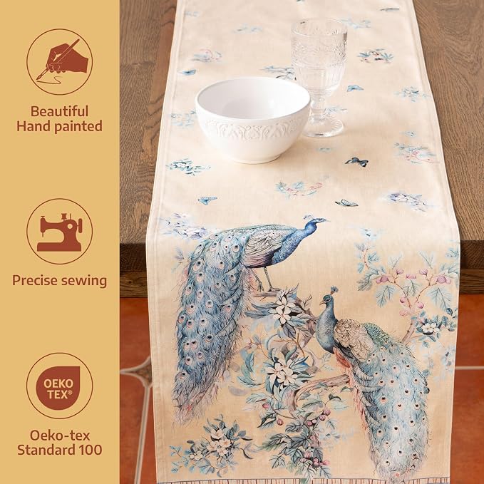 Maison d' Hermine Table Runner 100% Combed Cotton 14.5"x72" | Table Runners 72 - Image 2