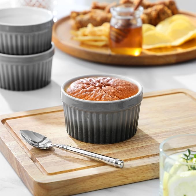 MALACASA Ramekins 8 oz Oven Safe, Large Ceramic Souffle Dishes - Image 9