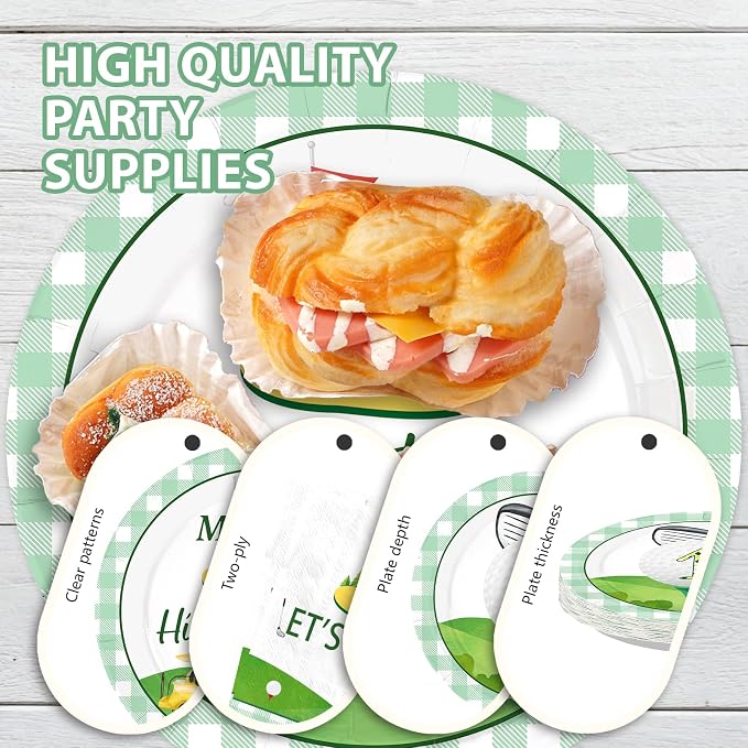 96Pcs His First Year Golf Party Decorations, Serves 24 | Golf Plates and - Image 6