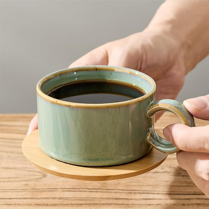 LUKA 6 Ounce Porcelain Stackable Espresso Cups - Image 7