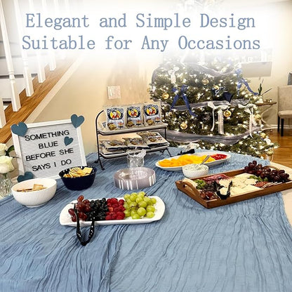 8 Pack Dusty Blue Cheesecloth Table Runner 20 x 120 inch Gauze Table Runners 10 - Image 5