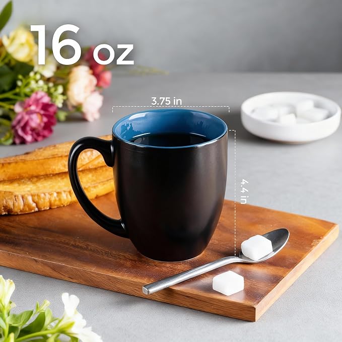 GBhome 16 oz Coffee Mugs Set of 6, Ceramic Coffee Cups- Multi-Color - Image 9