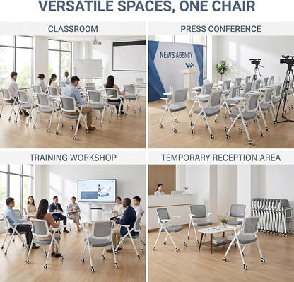 8 Pack Foldable Office Training Chairs - Image 3