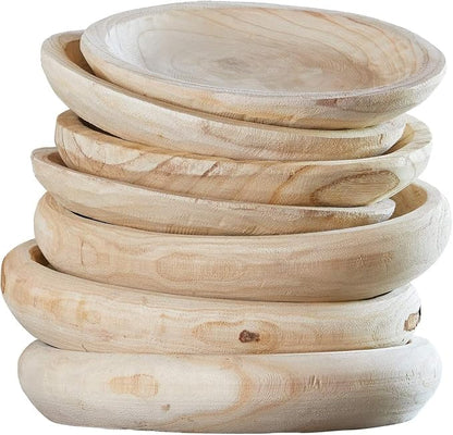Wooden Decorative Bowl – Hand Carved Natural Wood Fruit Bowl, Rustic Farmhouse - Image 5