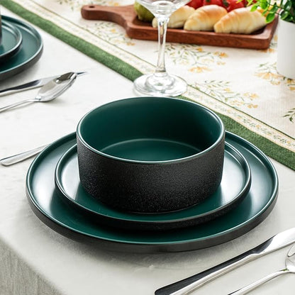 26 OZ Ceramic Cereal Bowls Set, 6 Inch, Modern Green | Handcrafted, Dishwasher - Image 5