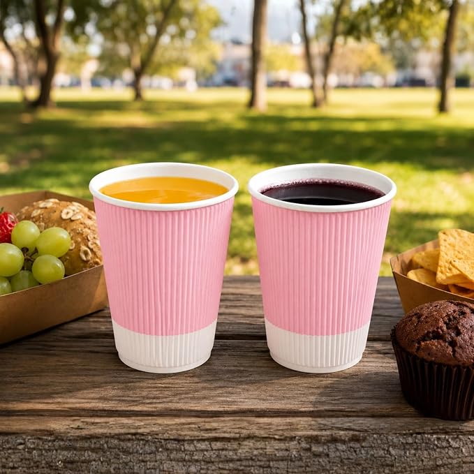Restaurantware-12 Ounce Disposable Coffee Cups, 500 Ripple Wall Hot Cups - Image 5