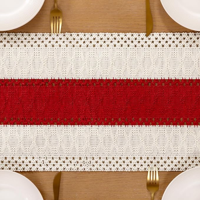 Boho Table Runner Summer Farmhouse Rustic Dining Dresser Scarf Home Decor | - Image 3