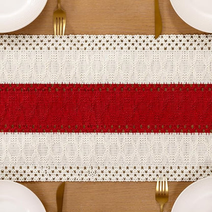 Boho Table Runner Summer Farmhouse Rustic Dining Dresser Scarf Home Decor | - Image 3