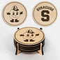LazerEdge Syracuse Orange Wooden Coaster Set - Maple Wood - Officially Licensed Product - 4-Pack