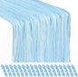 Showgeous 18 Pack Baby Blue Cheesecloth Table Runner, 17 x 108 Inches | Boho by Showgeous