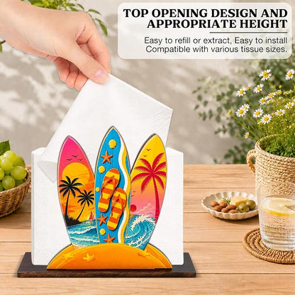 Surfboard Decor Wood Napkin Holder - Image 4