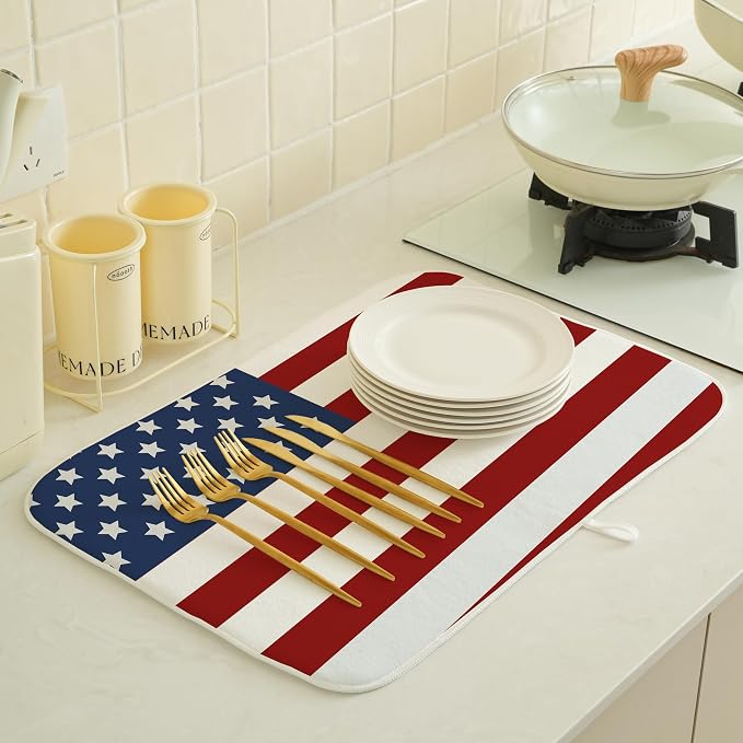 Independence Day Patriotic Dish Drying Mat - Image 2