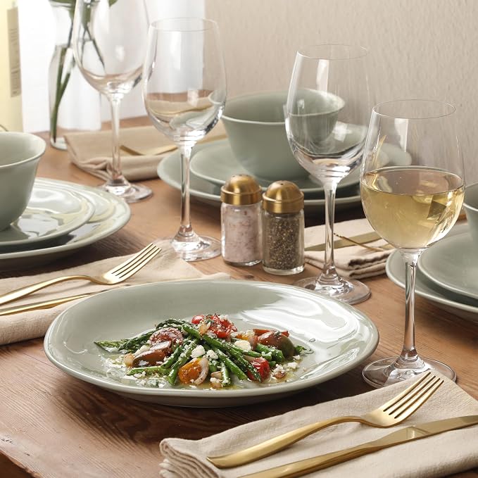 Gibson Elite Port Barton Plates and Bowls Sets, 12-Piece Stoneware Dinnerware - Image 2