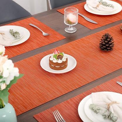 Myir JUN Orange Table Runner Home Decor Dining Table Runners | Vinyl Table - Image 3