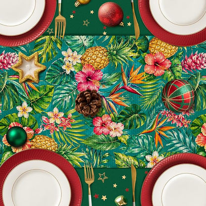 Tropical Pineapple Table Runner Burlap Kitchen Dining Linen Table Decoration - Image 4