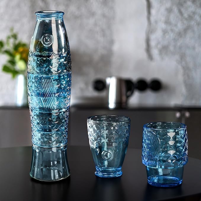 Frcctre Set of 4 Koi Fish Design Drinking Glasses, Stackable Drinking Glasses - Image 8