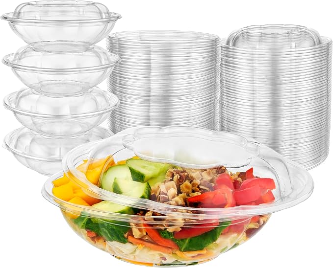 Stock Your Home 18oz Clear Plastic Salad Bowls by StockYourHome