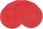 AHHFSMEI Round Braided Placemats 15 Inch Round Table Mats for Dining Tables Natural Woven Heat Resistant Place mats Set of 6 (Red Shine)