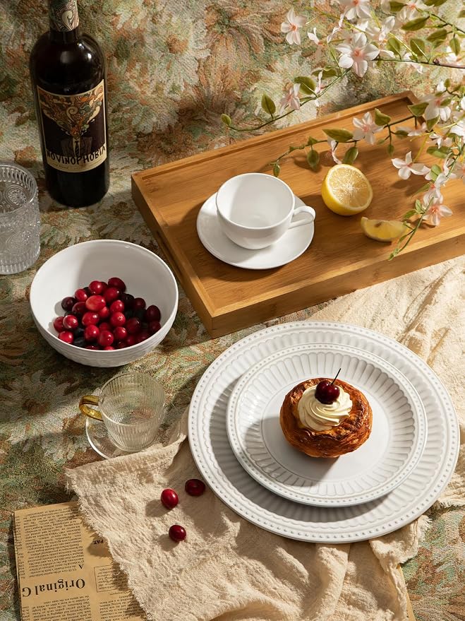 Famiware Ceramic Plates and Bowls Sets, Handmade Dishes Dinnerware - Image 4